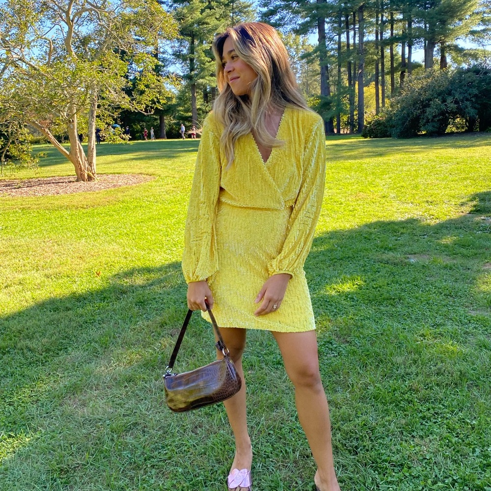 Nastygal sequined yellow dress